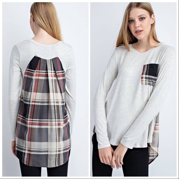 New, 12PM by Mon Ami, size small, plaid top - Picture 1 of 3